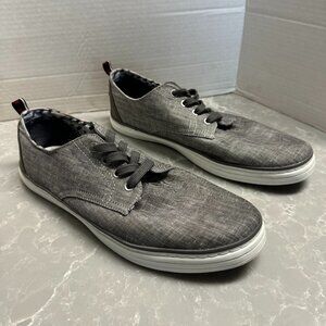 Ben Sherman Gray Canvas Brahma Derby Chambray Shoes Mens SZ 11
